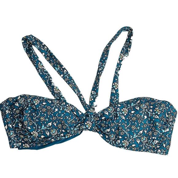 Ann Taylor Loft Swim Bandeau Bikini Top with Straps Floral Nwot Medium - Picture 1 of 5
